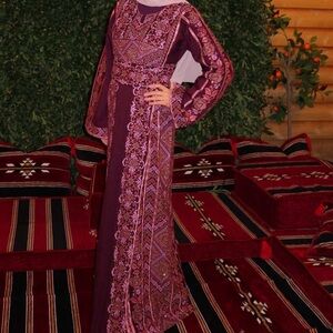 Purple embroidered thobe